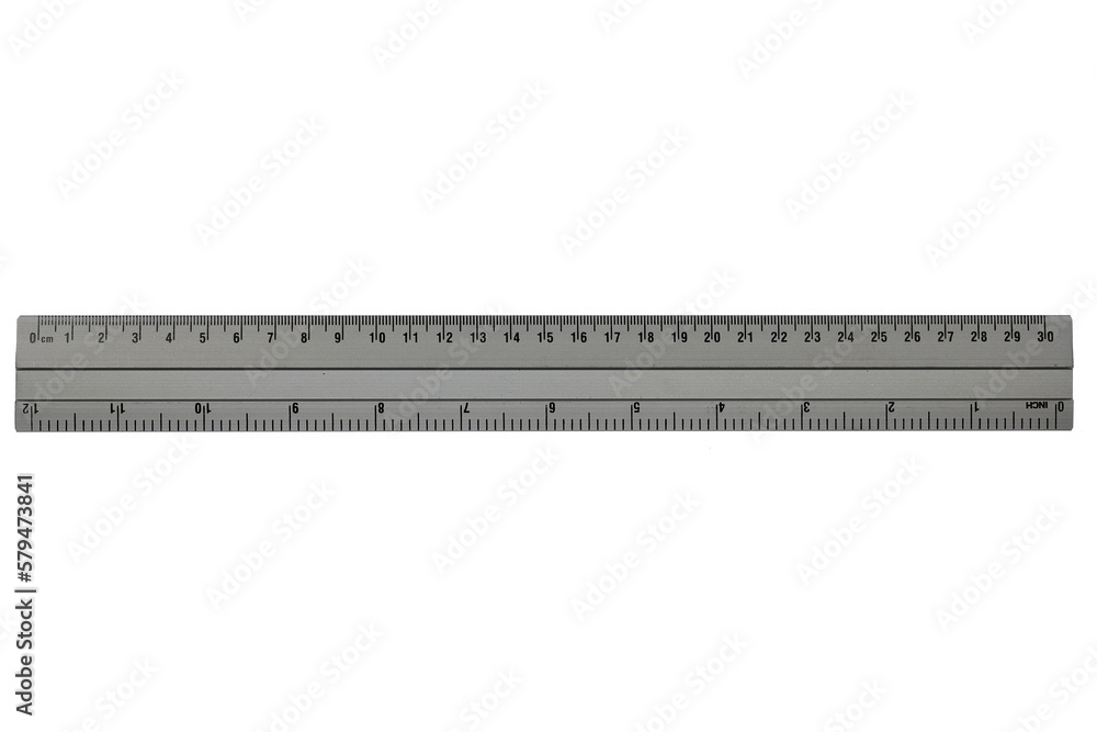 aluminum ruler isolated on white background aluminum ruler isolated on white background