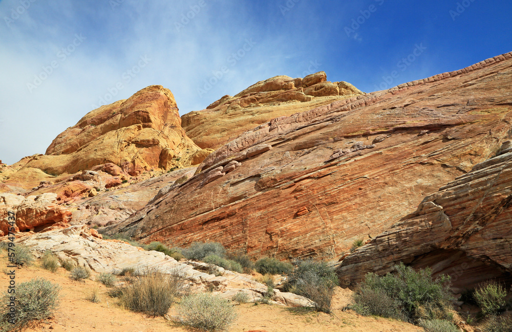 Landscape with colorful cliff - Valley of Fire State Park, Nevada