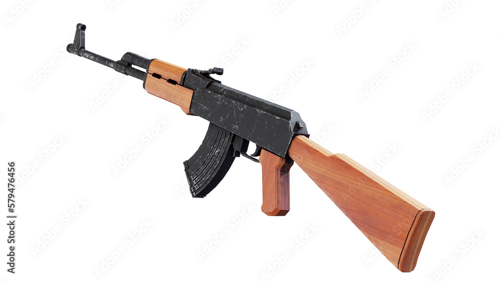 Futuristic military assault rifle - low poly 3d render Futuristic military assault rifle - low poly 3d render