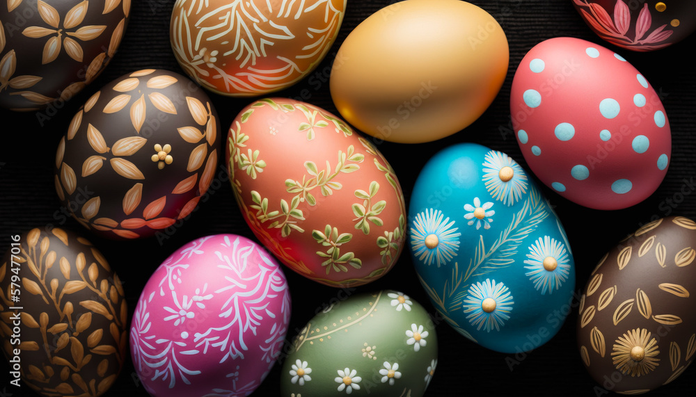 Easter eggs - A Basket Full of Happiness: Share the joy of Easter with this cheerful image of a basket -ai generated. Easter eggs - A Basket Full of Happiness: Share the joy of Easter with this cheerful image of a basket -ai generated.