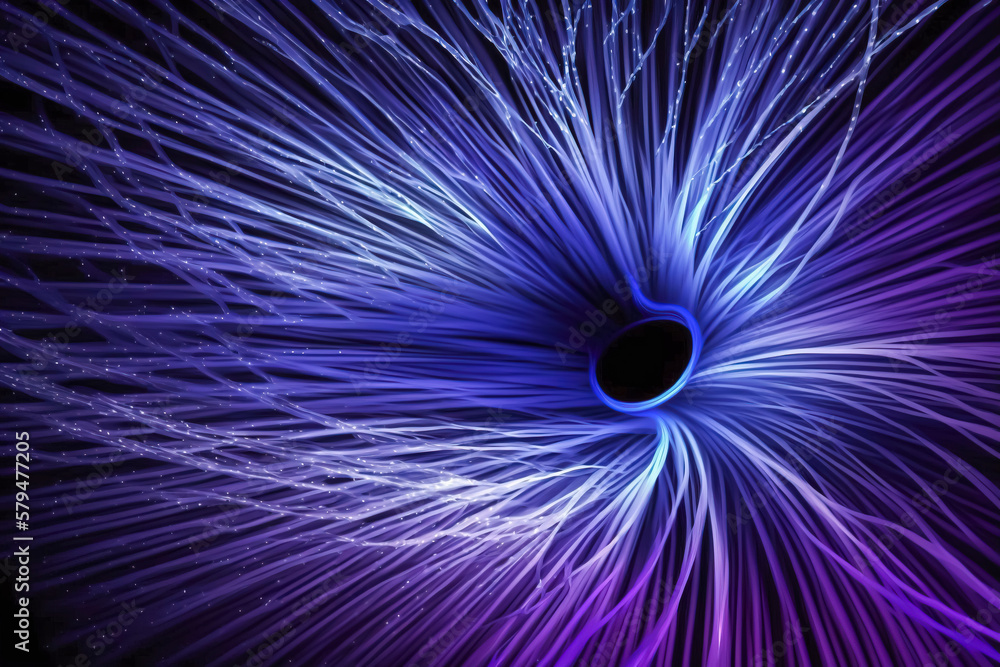Fototapeta premium An Eye-Catching Illustration of Vibrant Colored Light Rays Radiating on a Soft and Dreamy Blurred Backgroun. This Artwork Captures the Energetic and Colors created with Generative AI technology
