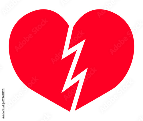 A Heart Broken in Half. Betrayal. Valentine s Day. Vector. Styling. Pink color.