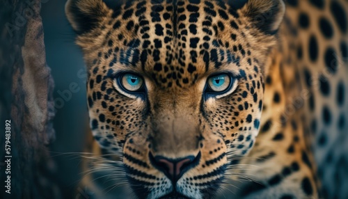 Closeup shot of a leopard, generative AI