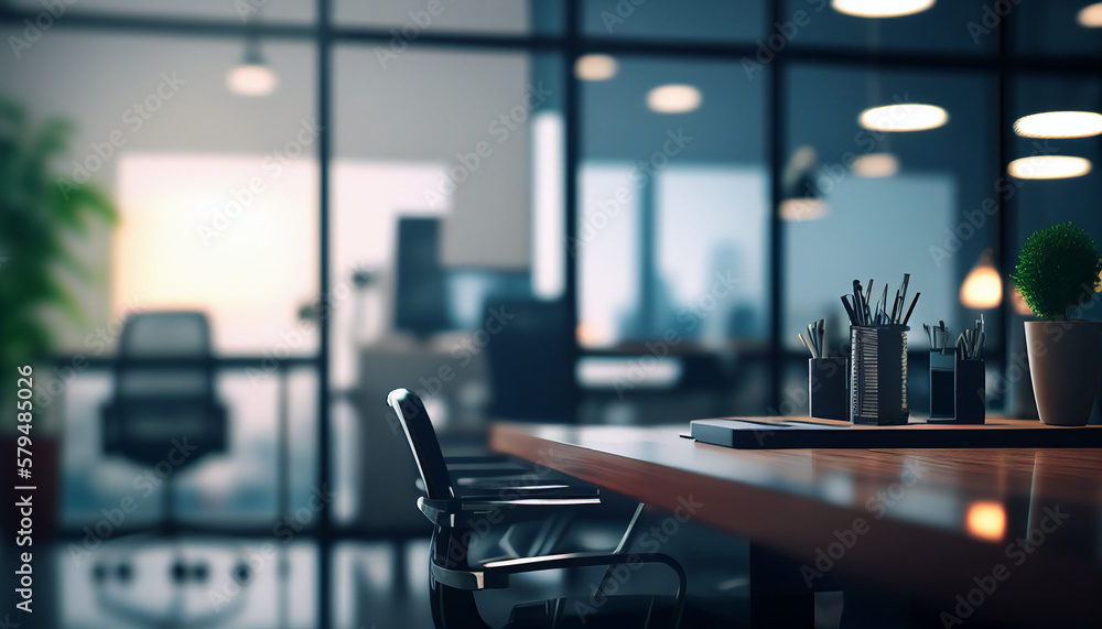 De-focused office background, blurred background, Generative AI De-focused office background, blurred background, Generative AI