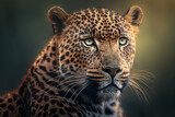 Close up of Leopard isolated from background., Created using generative AI tools.