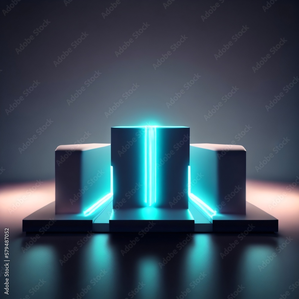 Product Display Pedestal with Lights - obrazy, fototapety, plakaty 