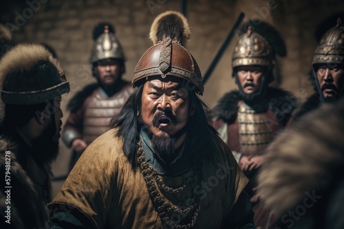 Genghis Khan, the Fierce and Mighty Conqueror, Leader of the Mongol Empire. Generative AI photo