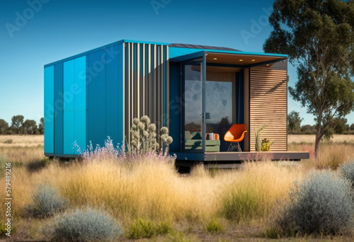 Modern Tiny Home Designs: AI-Generated Exterior Renderings of Eco-Friendly Prefab Flat-Pack DIY Kits for Compact Living Spaces