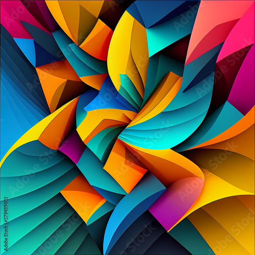 craete seo frindly description for this adobe stock product: Exploring Vibrant Colors, Geometric Shapes, Abstract Patterns, Movement and Flow, Texture and Layers photo