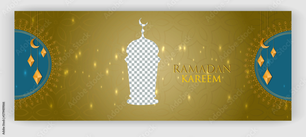 simple elegant ramadan kareem banner with mosque
