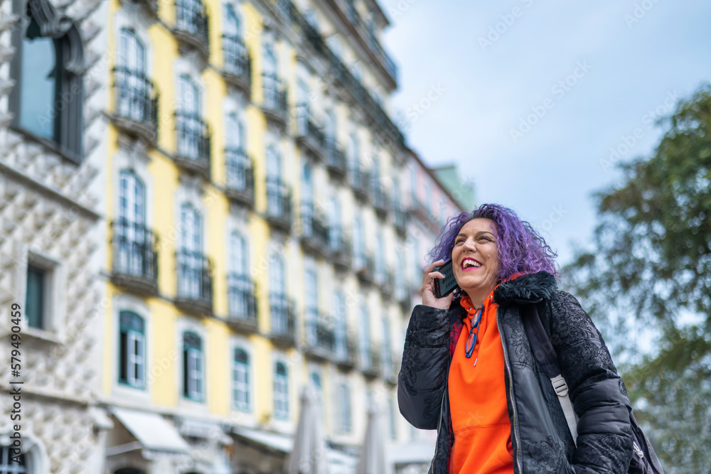 Laughing Woman On The Phone.
Communication, Success And A Woman On A Smartphone With A Smile. A city Mature Woman. Laughing Woman On The Phone.
Communication, Success And A Woman On A Smartphone With A Smile. A city Mature Woman.