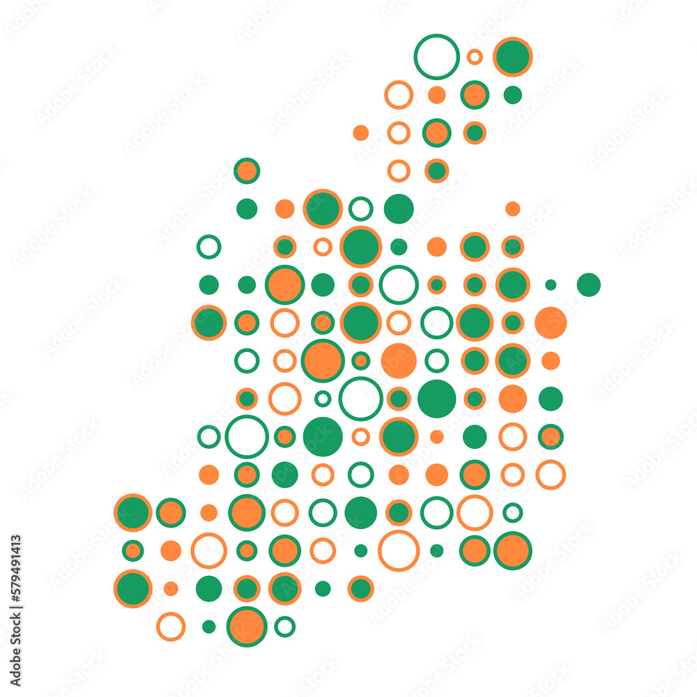 Ireland Silhouette Pixelated pattern map illustration Ireland Silhouette Pixelated pattern map illustration