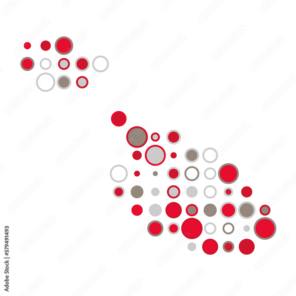 Malta Silhouette Pixelated pattern map illustration Malta Silhouette Pixelated pattern map illustration