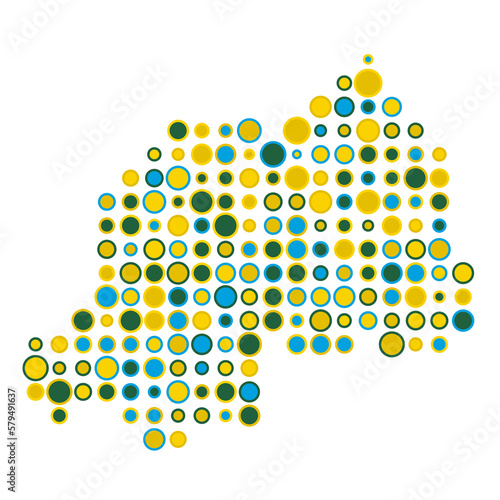 Rwanda Silhouette Pixelated pattern map illustration