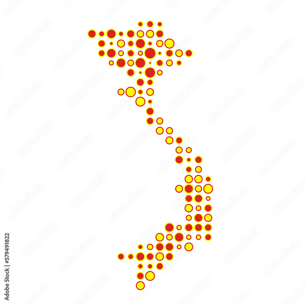 Vietnam Silhouette Pixelated pattern map illustration Vietnam Silhouette Pixelated pattern map illustration