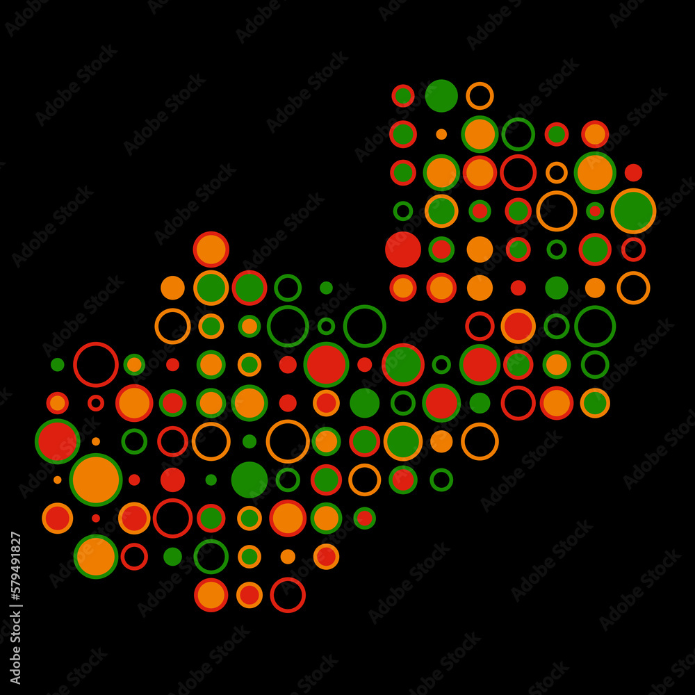 Zambia Silhouette Pixelated pattern map illustration