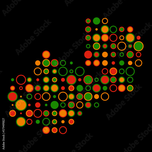Obraz na płótnie Zambia Silhouette Pixelated pattern map illustration w salonie