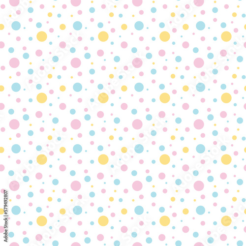 Colorful polka dot background. Seamless pattern.
