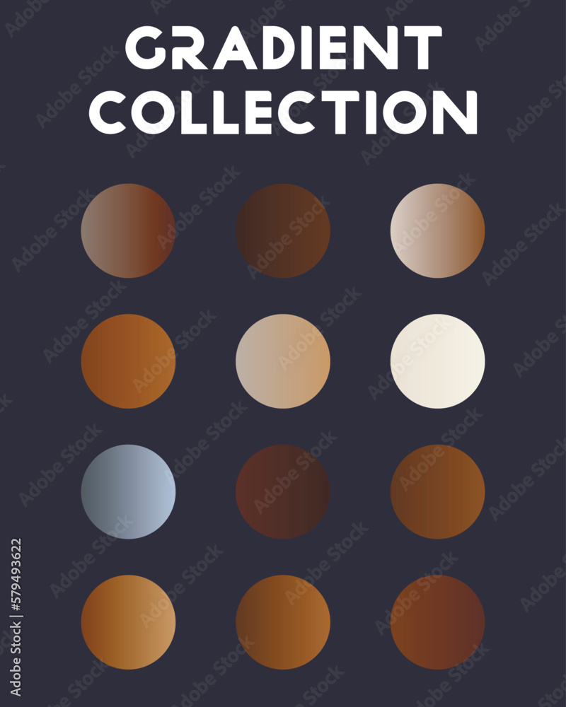Set of color combinations and gradients. Vector illustration