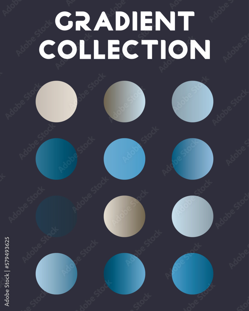 Set of color combinations and gradients. Vector illustration