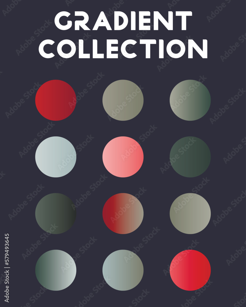 Set of color combinations and gradients. Vector illustration