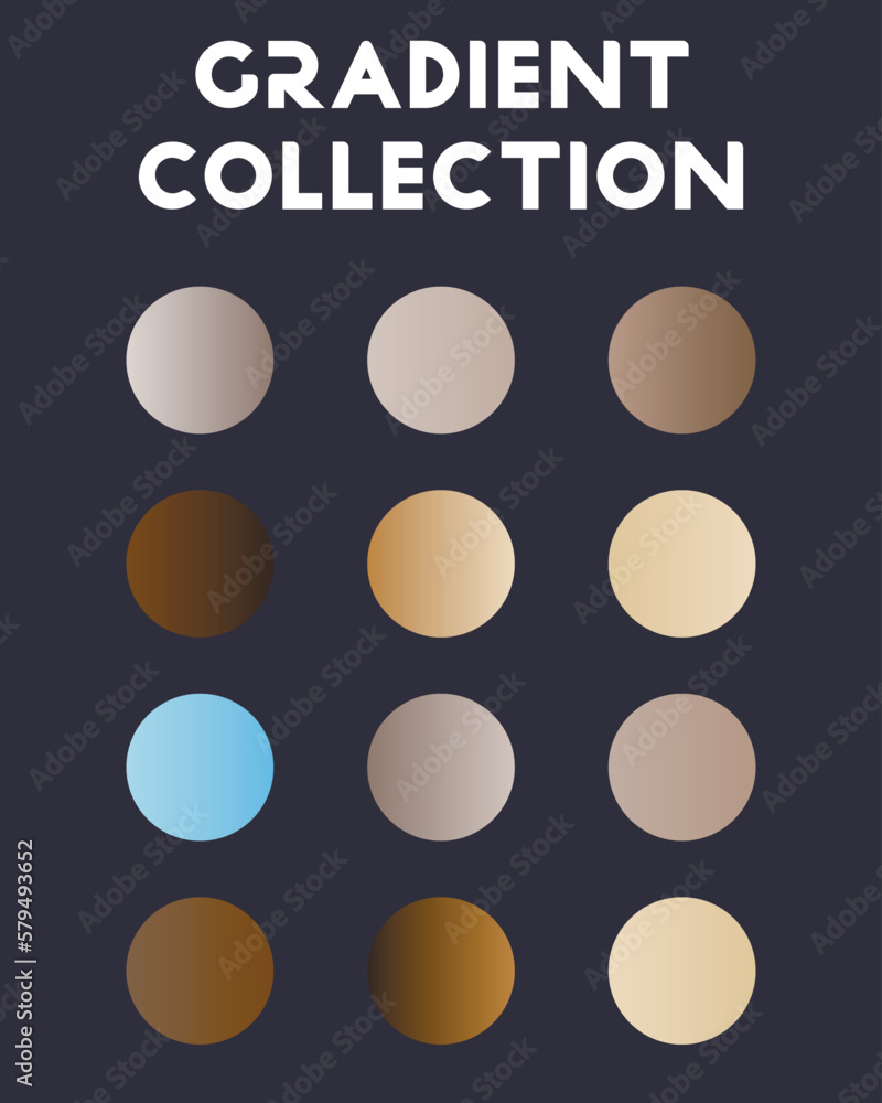 Set of color combinations and gradients. Vector illustration