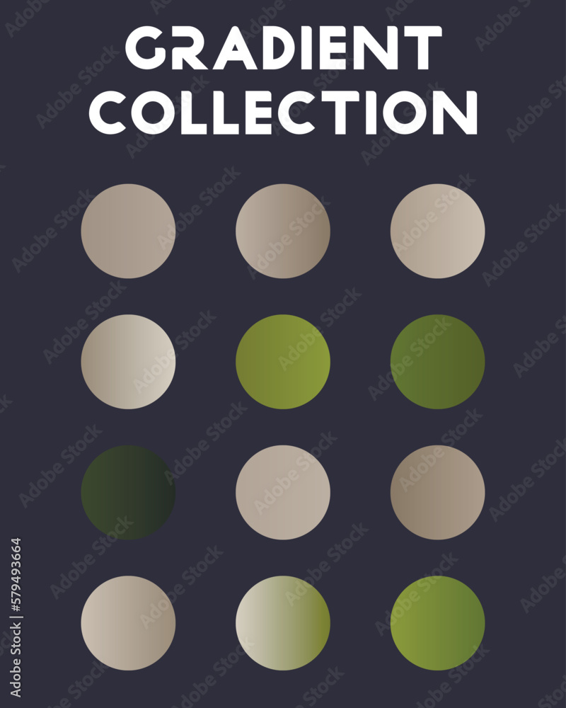 Set of color combinations and gradients. Vector illustration