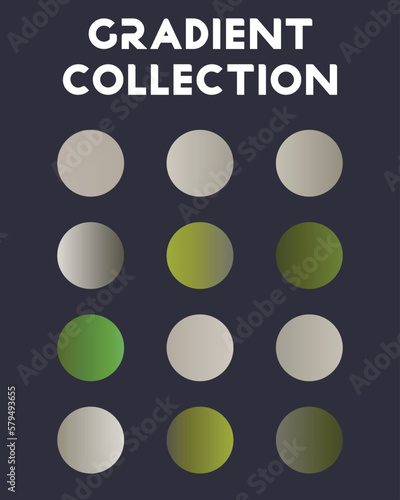 Set of color combinations and gradients. Vector illustration