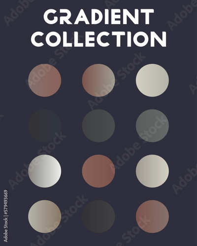 Set of color combinations and gradients. Vector illustration