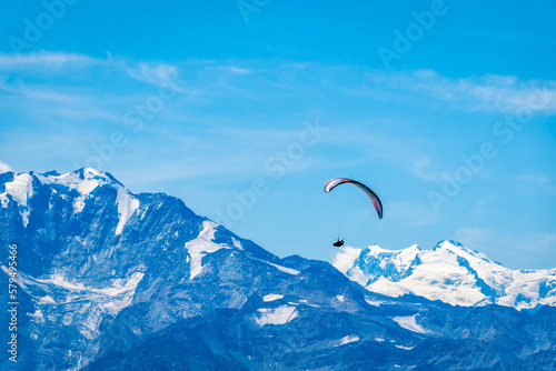 Paragliders in the Swiss Alps