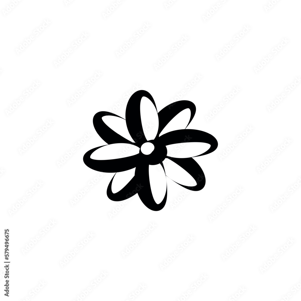 Linear flower in doodle style Linear flower in doodle style