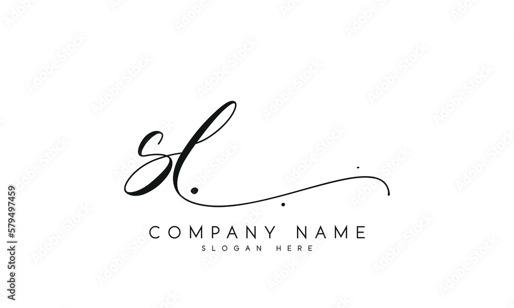 Handwriting signature style letter sk logo design in white background. - obrazy, fototapety, plakaty 