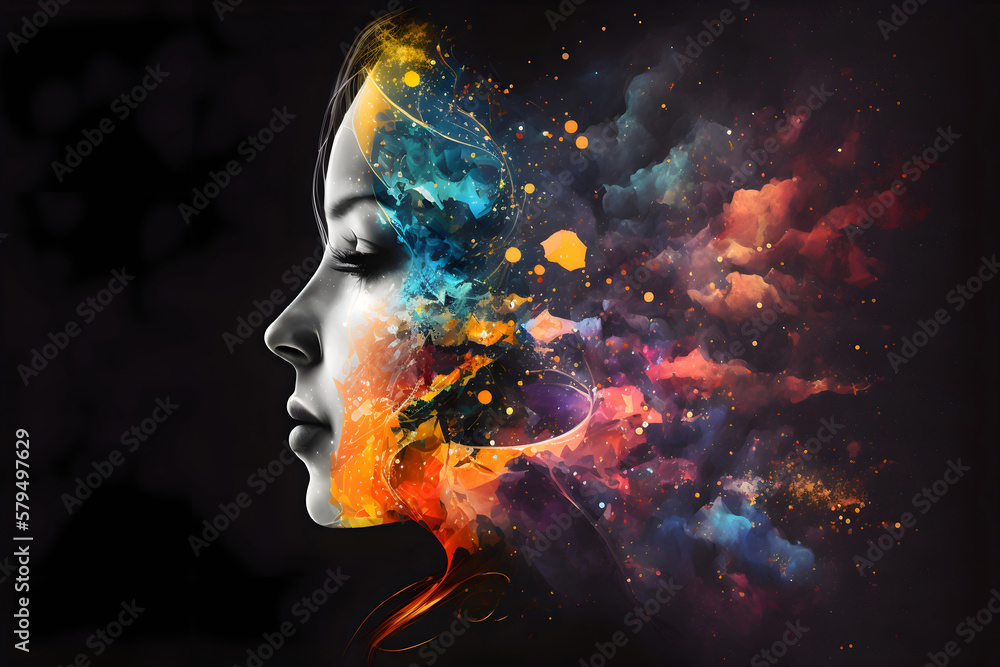 Universe and a face mix Universe and a face mix