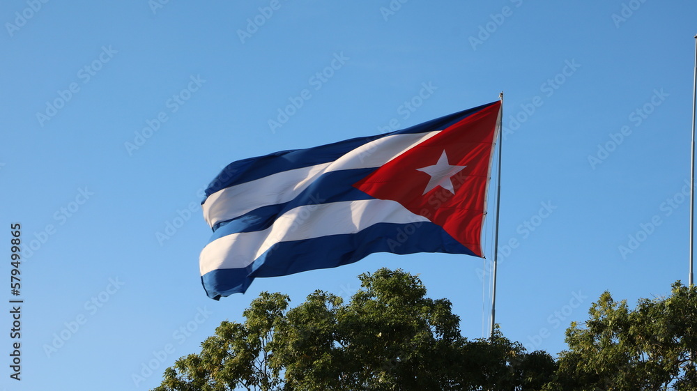 Flag of Cuba waving in the wind