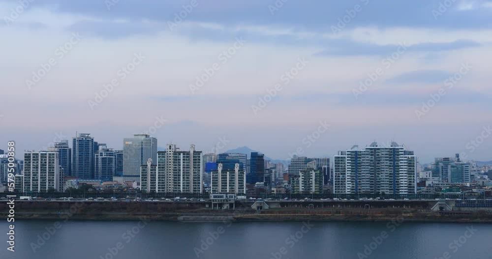 sky of Seoul, sunset view, cloud passing view, wide angle, hanriver sky of Seoul, sunset view, cloud passing view, wide angle, hanriver