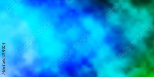 Light Blue, Green vector texture with cloudy sky.