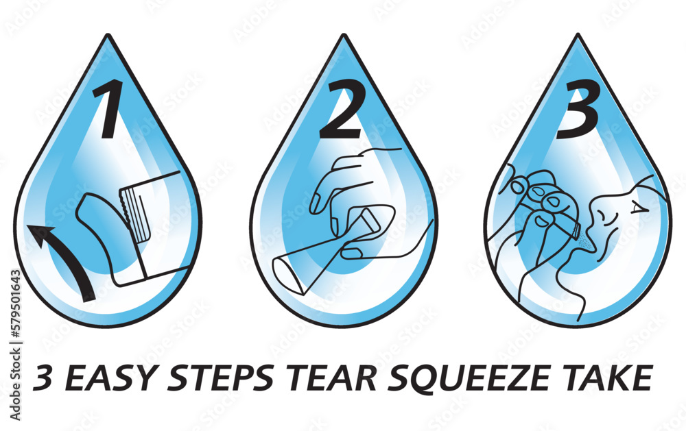 Easy Steps Tear Squeeze Take sachets How to Use Sachet Powder Medicine Stock Vector Adobe Stock