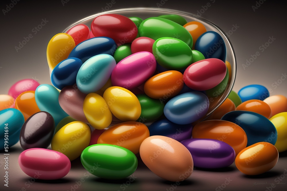 Close-up photo of colorful and glossy jellybean candies Close-up photo of colorful and glossy jellybean candies