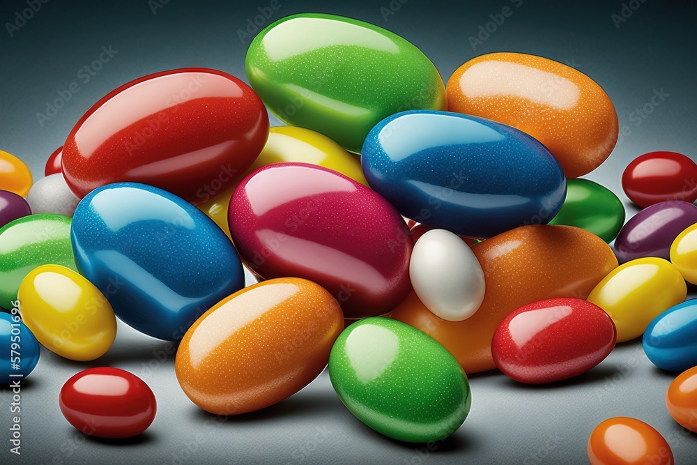 Close-up photo of sweet colorful jellybeans