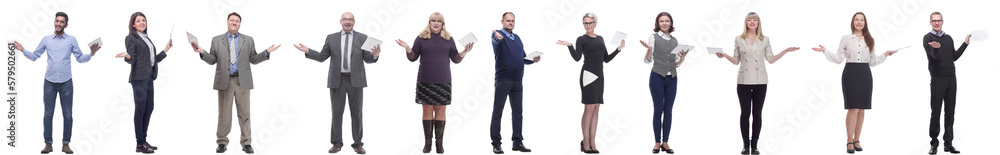 group of people holding tablet with outstretched hand group of people holding tablet with outstretched hand