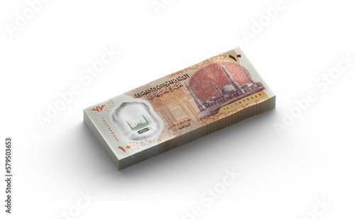 Money 10 Egyptian pounds money plastic paper 3d Egyptian-banknotes of 10 bills on white background