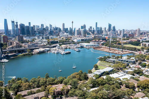 The city of Sydney and Blackwattle Bay.