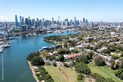 Sydney suburb of Glebe and the city skyline.