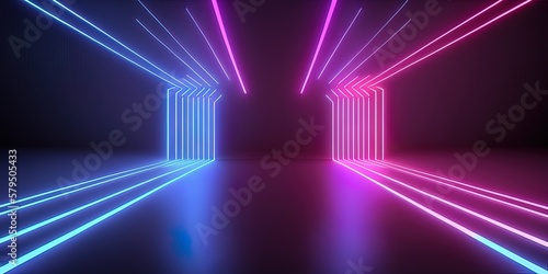 glowing neon lines on a dark background, beautiful wallpaper, generative ai