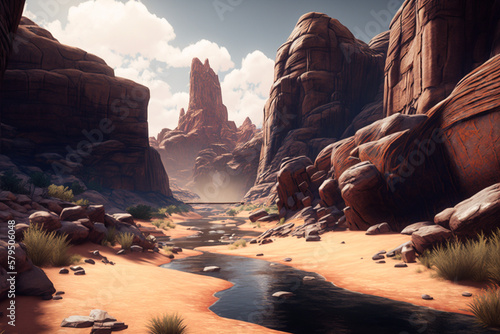 Beautiful scenic view of canyon generative AI © AlexandraDaryl