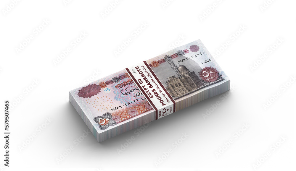 Money 50 Egyptian pounds 3d Egyptian-banknotes of 50 bills on white background Money 50 Egyptian pounds 3d Egyptian-banknotes of 50 bills on white background