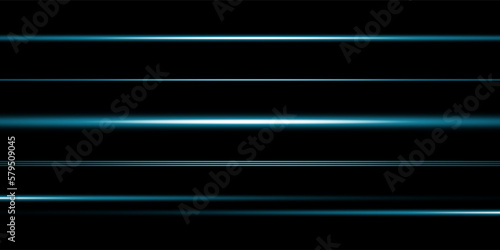 Abstract blue laser beam. On a black background. Vector illustration. lighting effect. directional spotlight.
