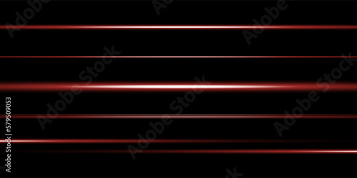 Abstract red laser beam. On a black background. Vector illustration. lighting effect. directional spotlight.