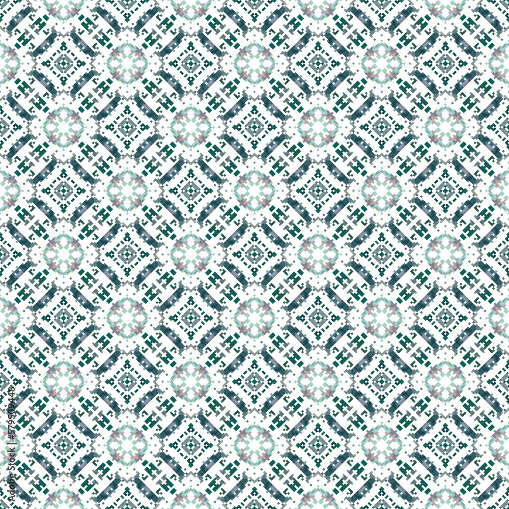 Decorative background made of small squares. The rich decoration of abstract patterns for construction of fabric or paper. 