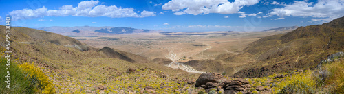 Panoramic view from Montezuma Valley Road Lookout, Anza Borrego. Borrego Springs, California, USA